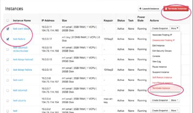 그림  14  Action  3  –  Terminating  instance