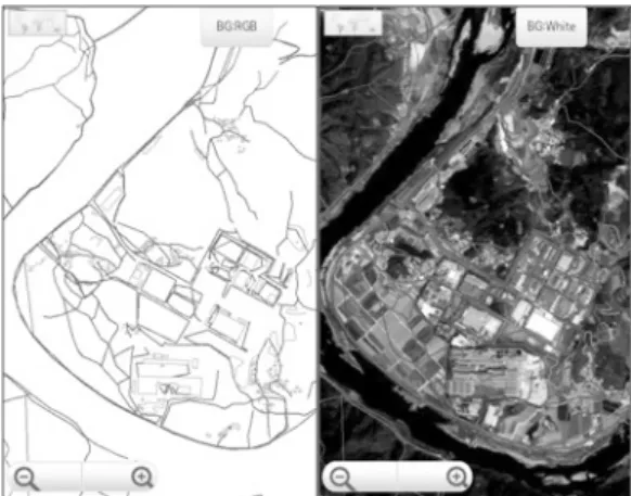 Fig.  5.  Overlay  of  road  and  building  vector  layer  on  spatial  image.