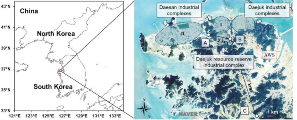 Fig. 1. Location of  VOC sampling sites.