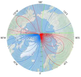 Fig.  1.  Declination  map  –  north  polar  region.