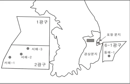 Fig. 1. Areas and wells for study. 