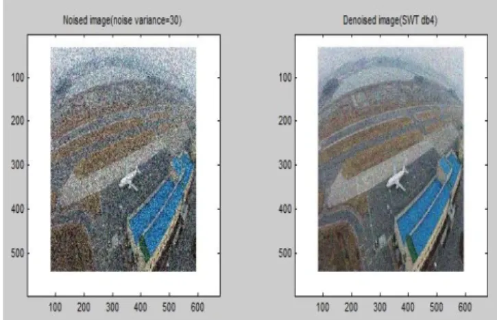 그림  5. SWT  db4를  이용해  처리한  영상(노이즈  분산=30) Fig.  5. Image  processed  using  the  SWT  db4.