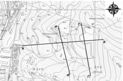 Fig. 25. Topographic changes along section A-A´ over time.