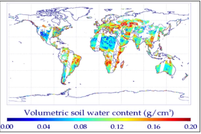 Figure 2. Global surface soil moisture using Hong’s  algorithm. 