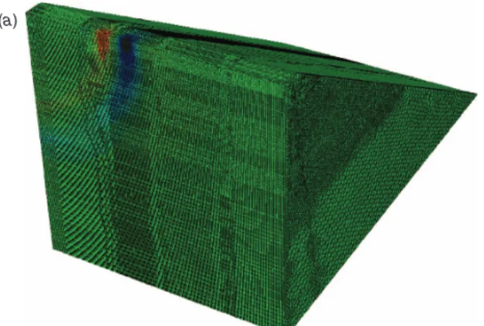 Fig. 10. Wave propagation and the acquired signals in numerical modelling of the ‘M’ dam
