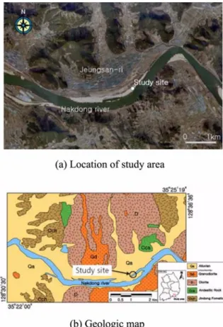 Fig. 1.  Location and geology of study area.