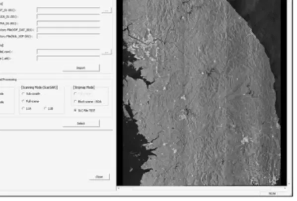 Fig. 10.  Zoomed image of the ScanSAR quick-look processing result in Fig. 9.