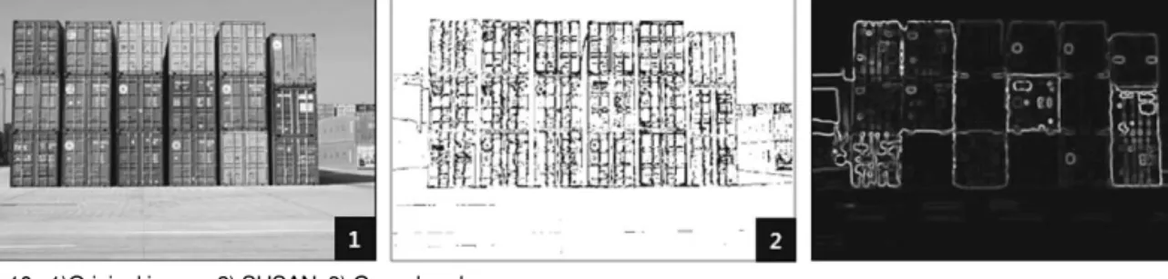 Fig. 11.  Final matching (Red lines show detected containers).