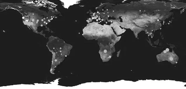Fig. 1.  AERONET sites for MODIS surface reflectance calibration.