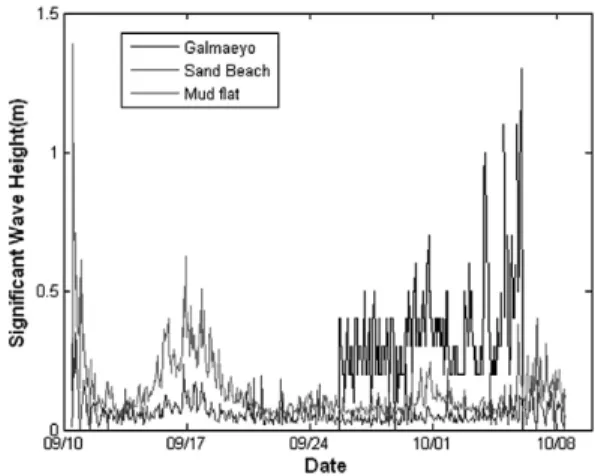 Fig. 4.  Time series of tidal elevations over a period from 10 th September to 8 th October, 2006.