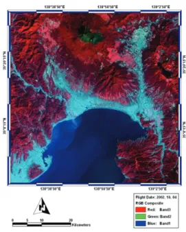 Figure 1. The test ASTER image around Mt. Fuji  acquired on 14 October 2002. 