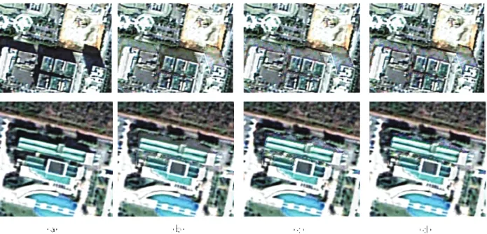 Figure 4. Results of radiometric restoration in shadow area 