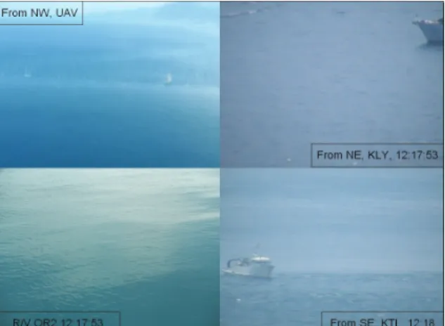 Figure 10.  The same sea surface that was photographed  from different angle and different methods