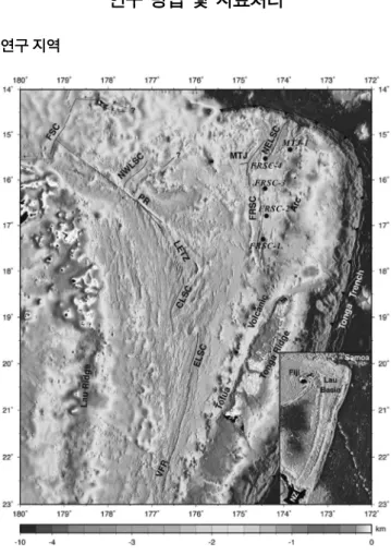 Fig. 1.  Regional bathymetry map and tectonic setting of the Lau Basin, from Zellmer and Taylor (2001)