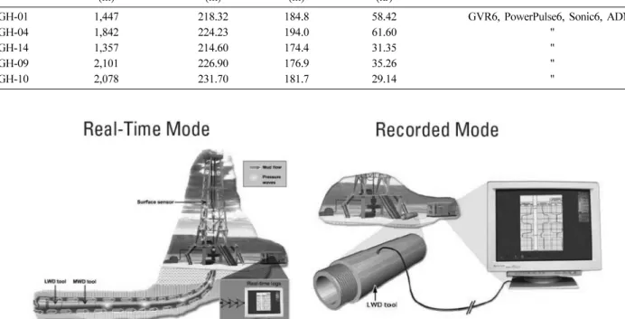 Table 1.  General description and the tools deployed for LWD/MWD Well name Water depth