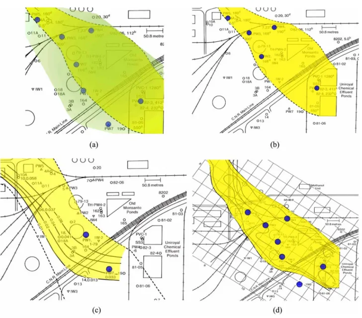 Figure 3a shows the apparently straightforward seven- seven-well system developed by consultants to remediate the site.