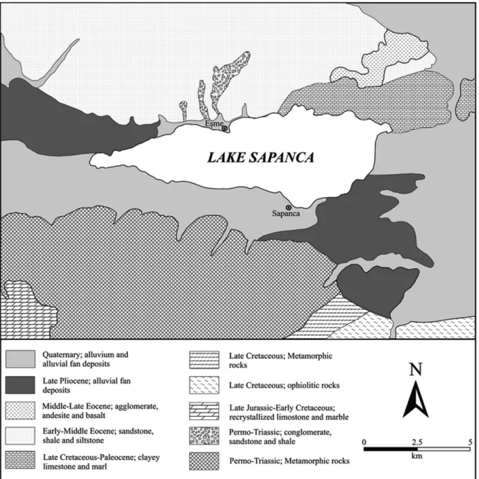 Fig. 2. Geological map of the study area (modified from Herece and Akay, 2003).
