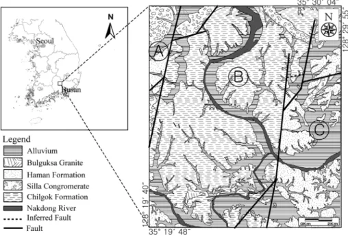 Fig. 2. Geological map of the study area (Um et al, 1983).