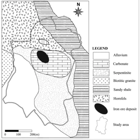 Fig. 1. Geologic map in study area.