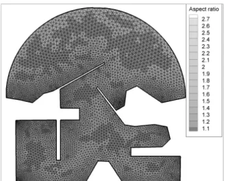 Fig.  12  The  aspect  ratio  with  using  the  Laplace  interpolation  after  calculating  DEM(10  times) 