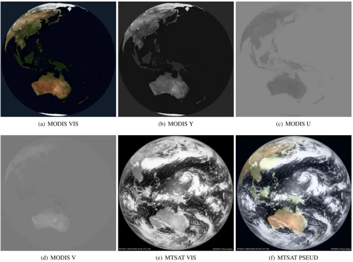 Figure 4: Pseud color composite of MTSAT imagery integrated with MODIS YUV color model.