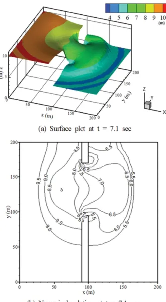Fig. 5. Initial condition with a dam.
