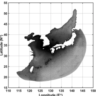 Fig. 7. Location  of  comparison  between  measured  and  calculated storm surge and significant wave.