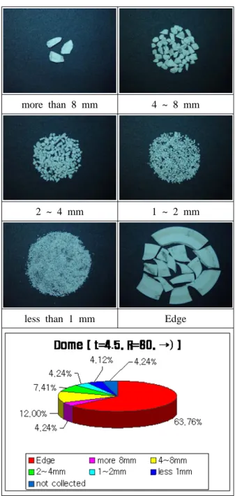 Fig. 7 Photos of fractured shape after shock tunnel testing for (a) Plate and (b) Dome.