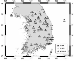 Fig. 5. Location of seismic stations used in this study.