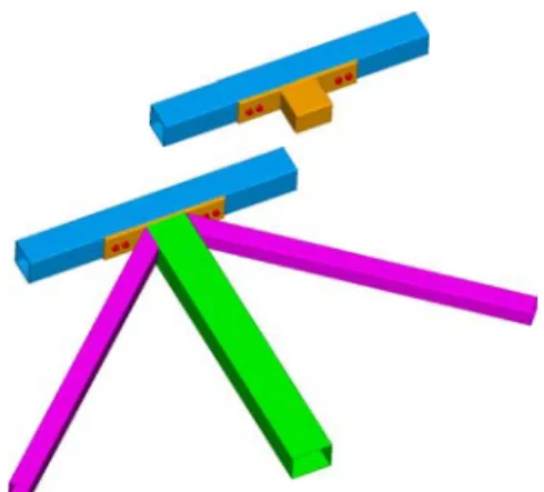 Fig. 4  Shape and layout of frame and bolt joint models 