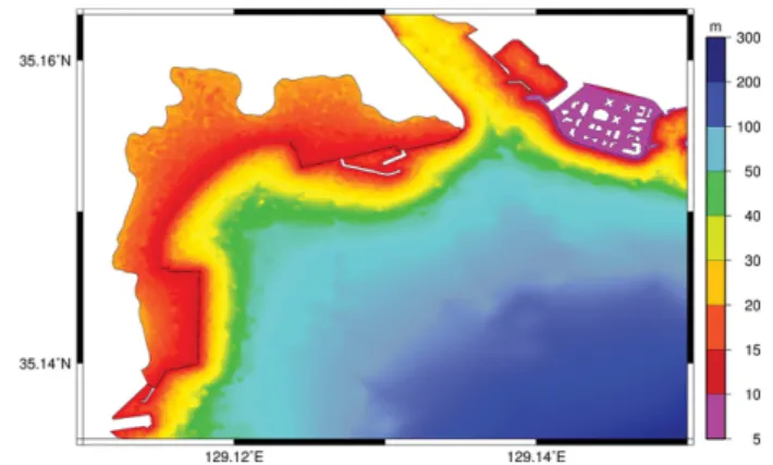 Fig. 10. Simulated water surface elevations at Suyeong bay in 2090 and 2100 with respect to sea-level rise conditions for a hypothetical typhoon track (#9975).