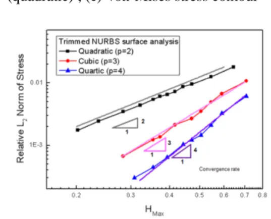 Fig. 11 Trimmed NURBS surface analysis ; (a) One  patch ; (b) Mesh and control points configuration 