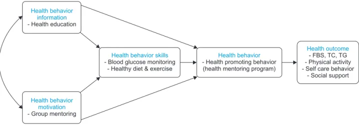 Figure 2. Conceptual framework of the health mentoring program based on Information-motivation-behavioral skills (IMB) model