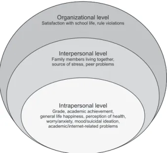 Figure 1. Intrapersonal, interpersonal, organizational level of this  study.