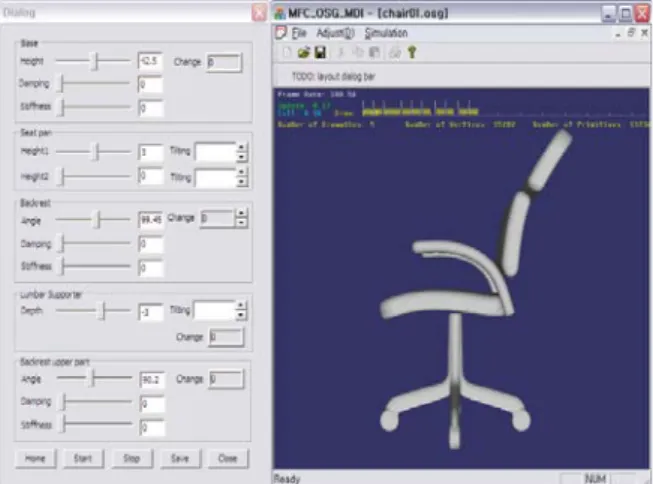 Fig. 9  Graphic user interface of haptic chair. 