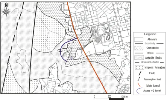 Figure  1.  Geological  map  at  the  study  area.