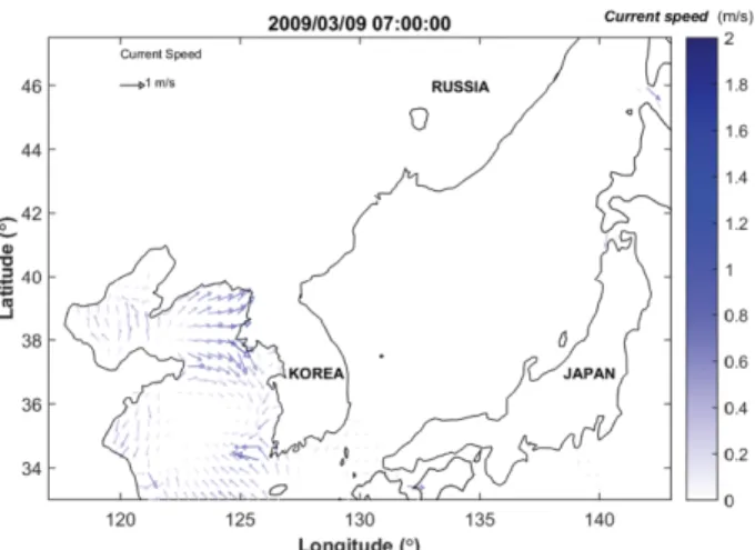 Fig. 8. Comparison of the calculated significant wave heights and significant wave periods with the measured ones at KOGA-W01, Kyeo- Kyeo-ckpo, and KOGA-E01.