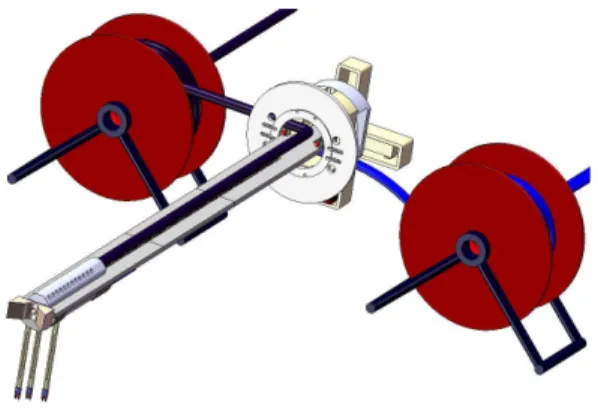 Fig. 1 Lancing system for a steam generator Hand-holeSteamgenerator Lancing robot Rail