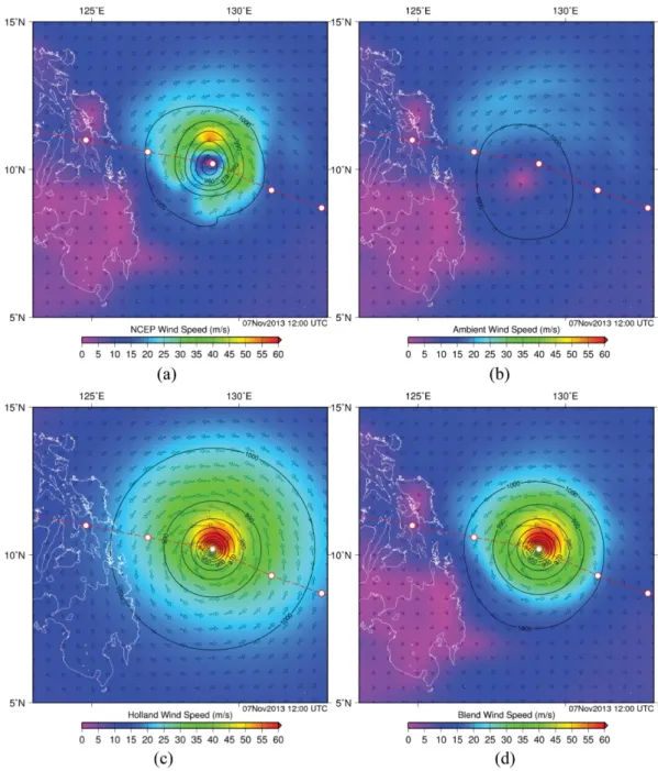 Fig. 10 shows the comparison of water elevations observed and simulated at five stations during the typhoon Haiyan.