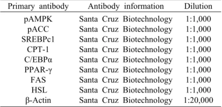 Table 2. List of antibodies used in western blot