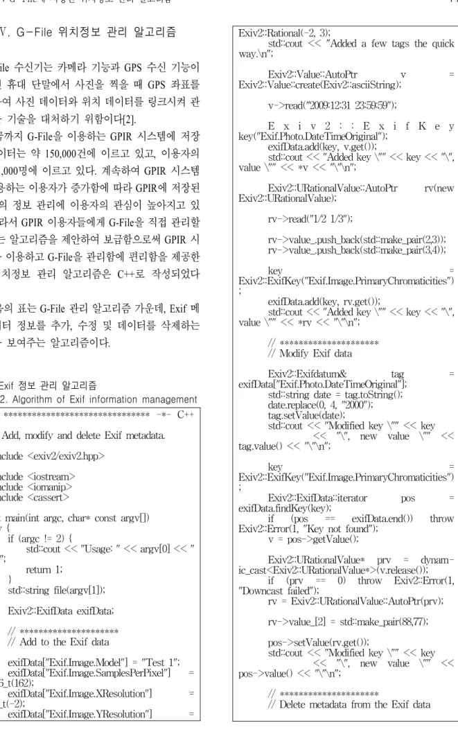 Table  2.  Algorithm  of  Exif  information  management