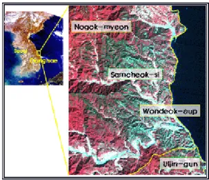 Fig. 1 Study area [2000,  Landsat ETM]   