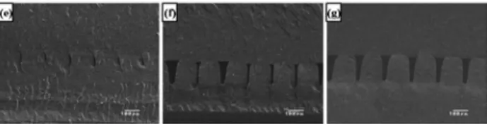 Fig. 7 Results with different injection speeds: case  (e), 50mm/s; case (f), 30mm/s; case (g), 20mm/s.