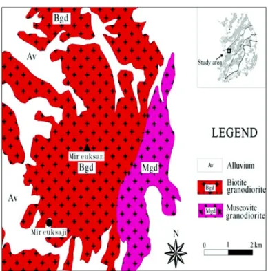 Fig. 2. Geologic map of the study area.