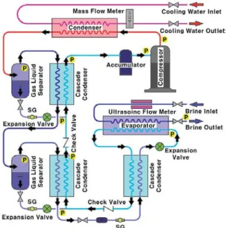 Fig. 1 Schematic diagram of experimental setup         for autocascade refrigeration