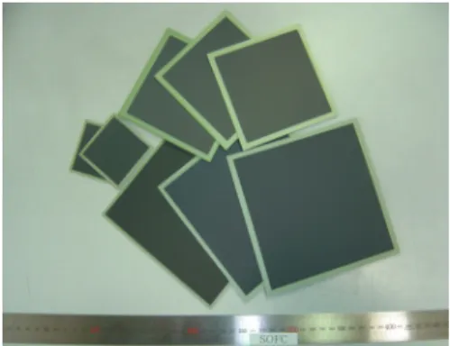 Fig. 1 Anode-supported cellsSOFC를  이용한  발전시스템이  기존의  발전소와 지역난방  시스템을  대체할  수  있을  것으로  전망되고 있다.3,4)현재 SOFC  개발의 주안점 중 하나는 운전온도를  낮추는  것이다