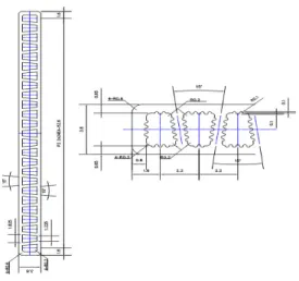 Fig. 2 Cross section of aluminium alloy extruded flat tube 에 모든 측정값을 받아 프로그램 상에서 분 PC 1 단위로 평균온도를 구하여 처리하였다
