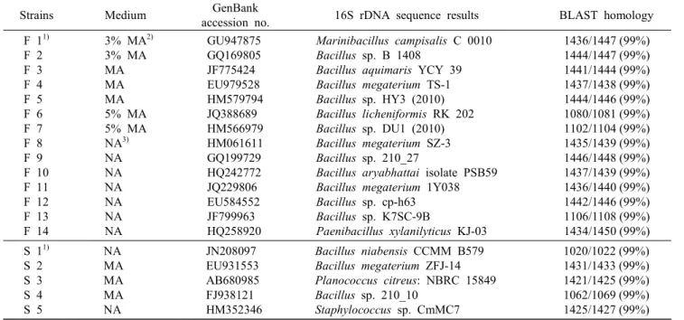 Table  4.  Identification  of  culturable  microorganisms  from  solar  salt  and  flower  of  salt