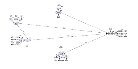 Figure 1. Path diagram of the risk perception model with the main effects. 