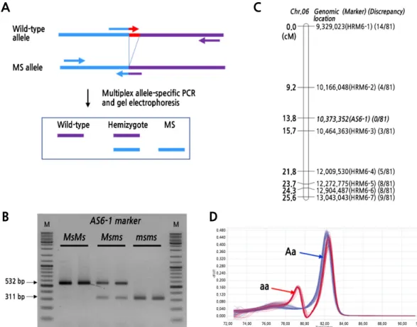 Fig. 4. Molecular markers for the detection of the causal gene harboring a small deletion